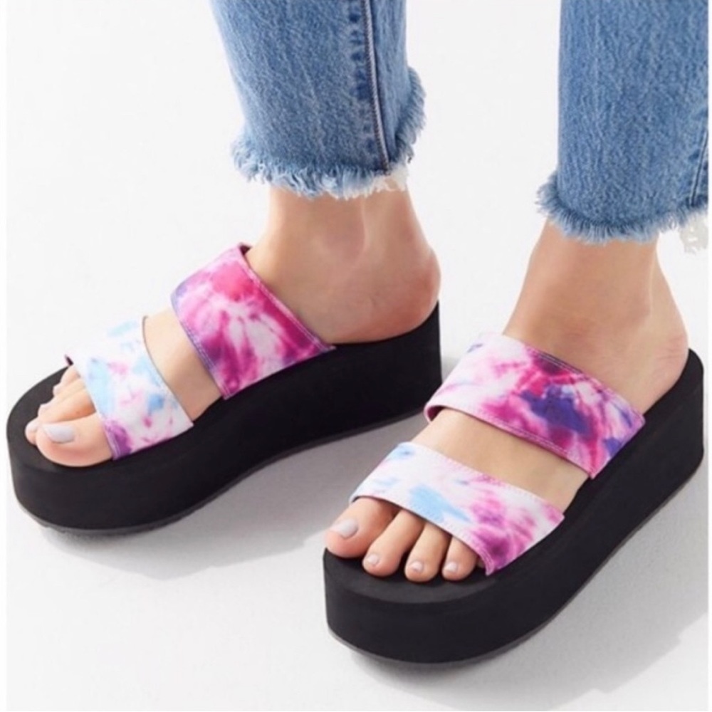 Urban Outfitters Ava Tie Dye Platform Sandals